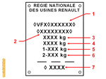 Plaque constructeur rectangle - Renault 4