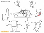 Version corrigée par Chat GPT du schéma des valeurs de réglage des ouvrants d'une Renault 4