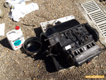 Fin du nettoyage d'un moteur Billancourt 800-C7-10 pour restauration