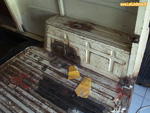 Ponçage corrosion sur plancher arrière et passage de roue arrière gauche - Renault 4