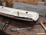 Fabrication d'une rustine pour réparation du girafon - 4L fourgonnette F4