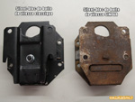 Comparaison des silent-blocs de boite de vitesse 334 de Renault 4 - Boite classique vs boite Sinpar