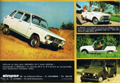 Brochure Renault 4 Sinpar 1968