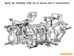 Schema éclaté boite de vitesse Renault 4 type 313