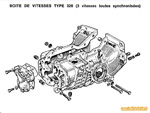 Schema éclaté boite de vitesse Renault 4 type 328