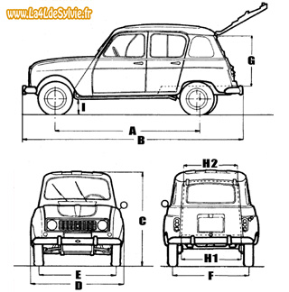 Dimensions des Renault 4 berlines