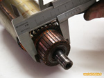 Contrôle dimensionnel du collecteur de l'induit d'une dynamo de Renault 4L