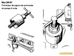 Extracteur de pignon d'arbre à cames sur moteur Billancourt - Outil Mot.04-01