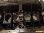Zone de frappe pour la dépose d'une chemise sur un moteur Billancourt de Renault 4
